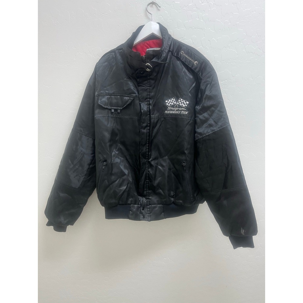 VTG Snap-on Tools Performance Team Black Satin Racing Jacket XL Swingster USA